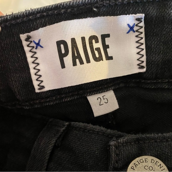 PAIGE - Black Verdugo Ankle Skinny Jeans Size 25 Black Shadow - Picture 9 of 10